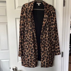 Dana Buchman Tan and Black Animal Print Coat